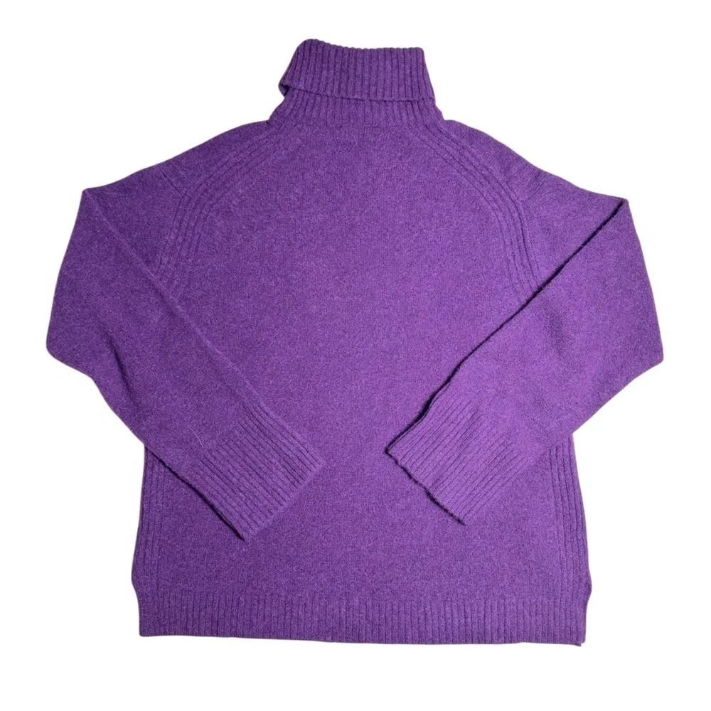 J. Crew Purple Supersoft Yarn Turtleneck Sweater Womens S
